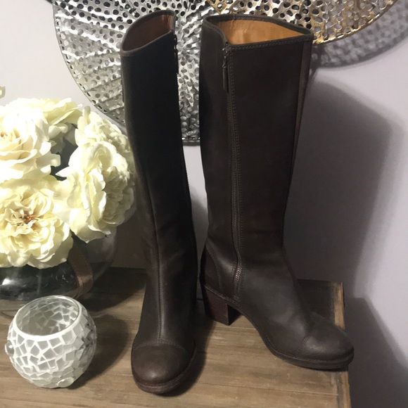 Hunter May Brown tall leather riding boots 6.5 - Picture 2 of 8